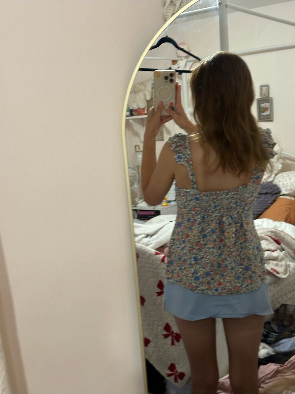 Floral Ruffle-Strap Tank Top - Multicolor - Picture 5 of 5